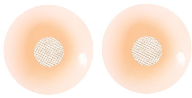 生物矽膠圓形乳貼 70mm 防水耐汗 超薄柔軟 可重複使用, 2個
