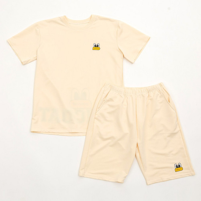 남여공용 라운드 캐릭터 오버핏 반팔세트