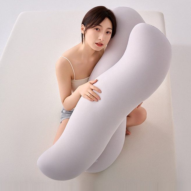 인체공학 바디필로우 임산부베개 쿨감 통풍 대형지퍼 손쉽게 세탁 가능, 회색