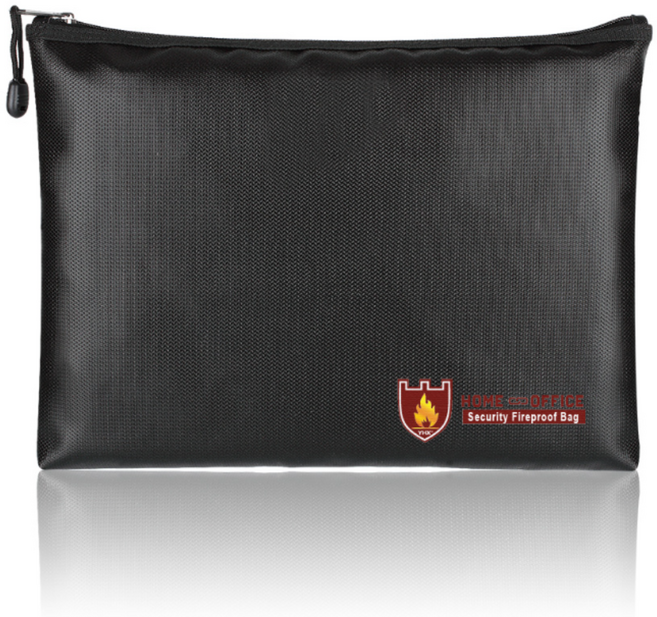 방화 및 방수 보호 지갑 문서 가방 안전 보관백 (34x25CM), 단독옵션, 블랙, 1개