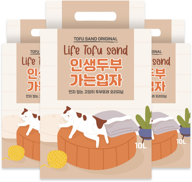 푸르미 인생두부 고양이 모래, 10L, 3개, 오리지널