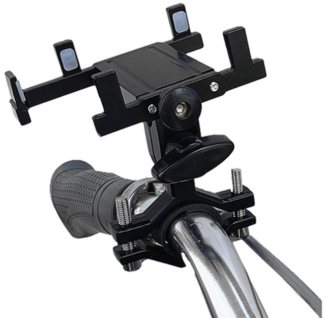 라이딩 퍼펙트 알루미늄 자전거 스마트폰 거치대 전기종 호환, 1개, 블랙, 스마트폰용