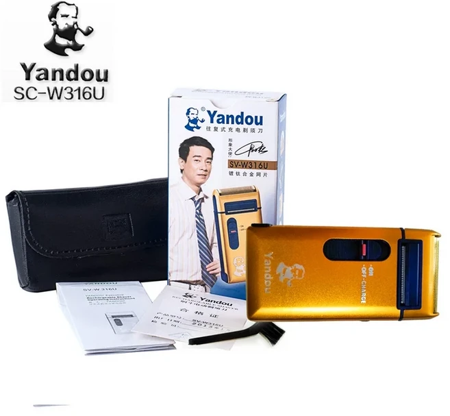 YANDOU 남성용 전기 면도기 충전식 블레이드 교체 가능 골든 컬러 얼굴 관리 수염 트리머, 01 a set razor