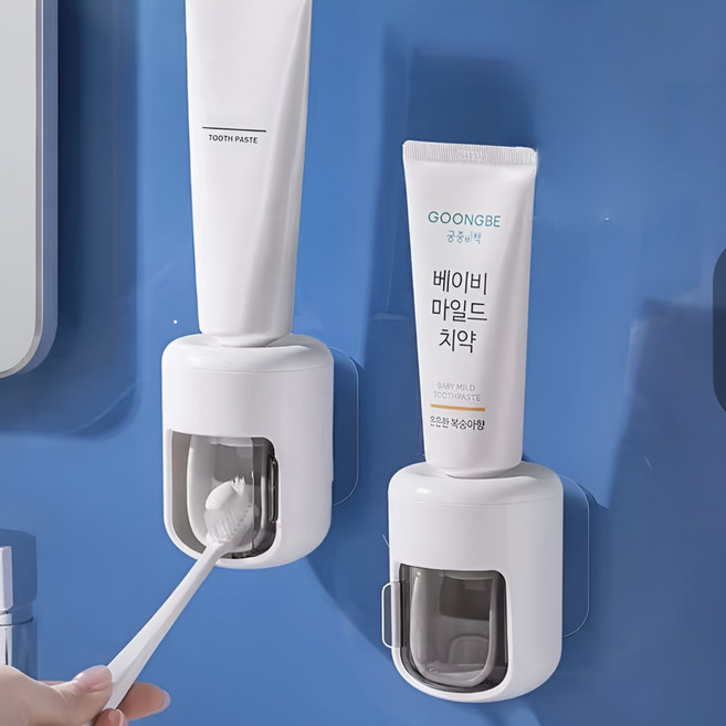 PDG 무타공 치약 짜개 자동 치약 디스펜서, 2개, 단품