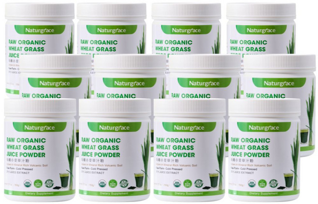 Naturgrace 有機小麥草汁粉 21倍濃縮 膳食補充劑 150g (12入), 12個