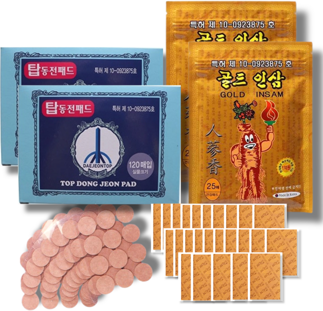 [특허받은] 해운 동전패치 인삼패치 인삼패드 한방패치, 2세트