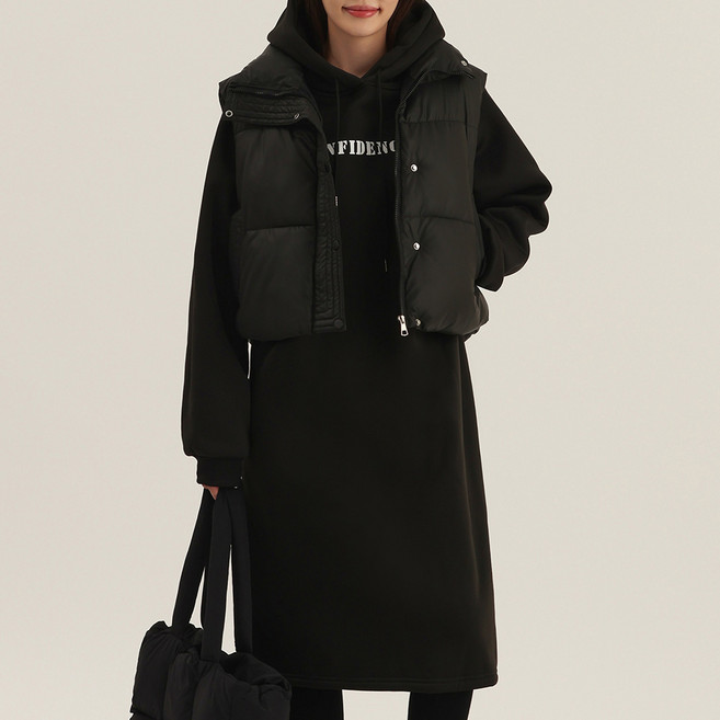 엘쏘 오버사이즈 후드 긴팔 티셔츠 원피스