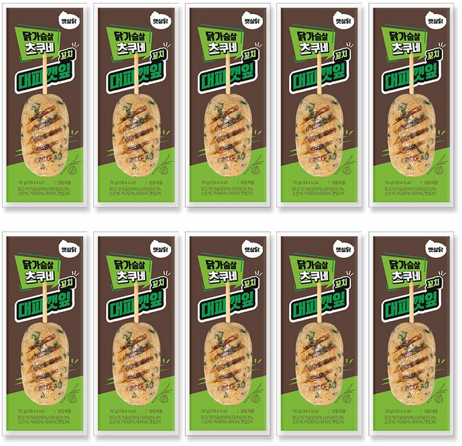 햇살닭 닭가슴살 츠쿠네 꼬치 대파깻잎 (70g), 10개, 70g