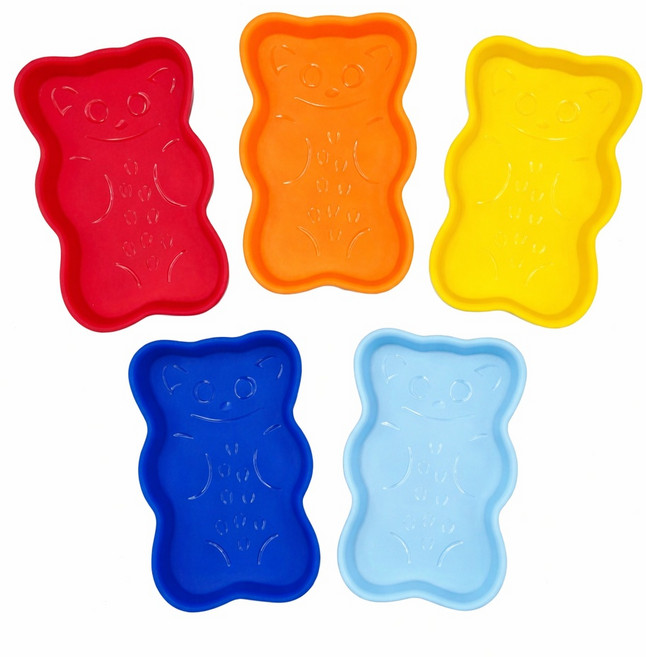 하리보 젤리 곰모양 그릇 5개 플레이트 접시 답례품 단체 생일 선물, 플레이트 접시(5개), 1개