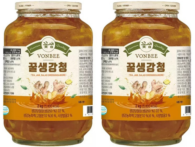 [코스트코] 본비 생강청 2kg x 2병 꿀생강청, 1개입, 2개