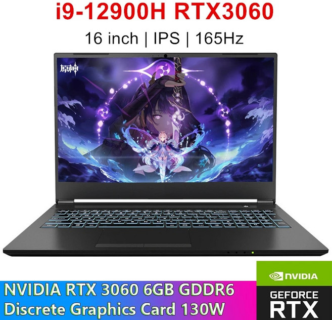 게임용 노트북 인텔 코어 i9 12900H i712700H 지포스 RTX 3060 GDDR6 6GB 64GB DDR4 1TB SSD 윈도우 11 프로 16 인치 IPS FHD 디스플레이, 없음, 없음, 없음, 없음, 4.8GB DDR4 1TB PCIE4.0  i7 126