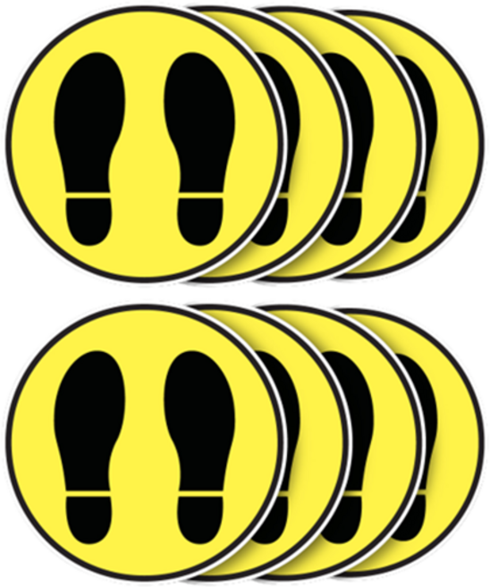 논슬립 두꺼운 실내실외 공용 발바닥 발모양 미끄럼방지 바닥스티커 방수PVC 스티커 8개입 (4개입 2세트), 옐로우/블랙