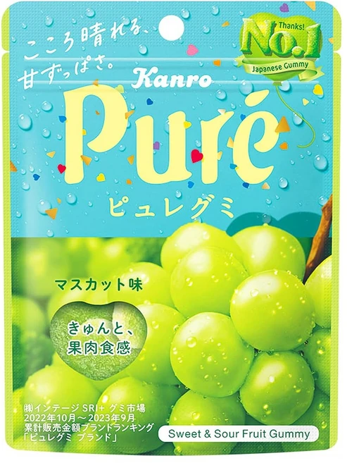 칸로 KANRO 퓨레 구미 머스캣 맛 젤리 56g 6봉지, 6개 - 쿠팡