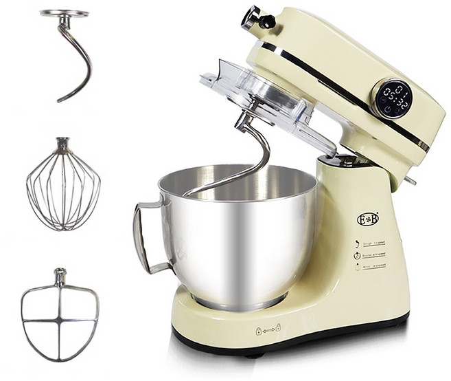 凱琦家居 7L 智能廚師機，12檔調速，金屬機身, 米白色, 1個