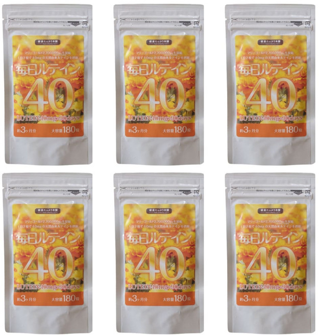 건강 듬뿍 본포 루테인 지아잔틴 영양제 180정 3600mg 고함량 마리골드, 6개