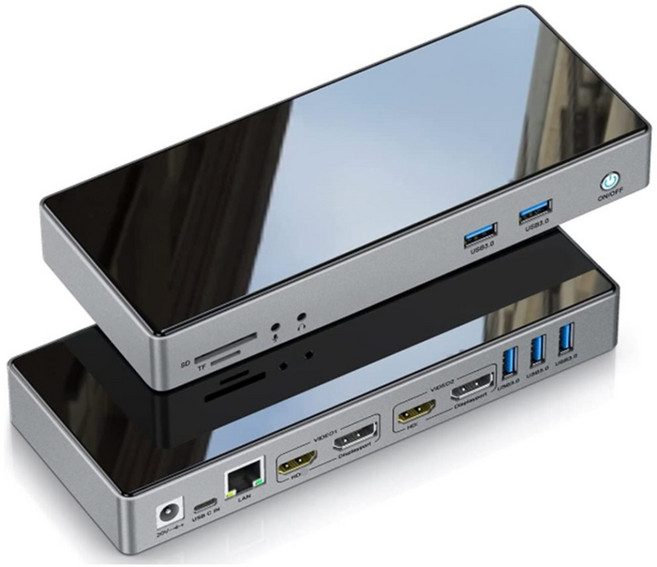 16In1 Type-C USB 3.0 도킹 스테이션 USB C 도킹 스테이션(듀얼 모니터 포함) 4K HDMI 호환 5K 트리플 디스플레이, 흔한, 1개