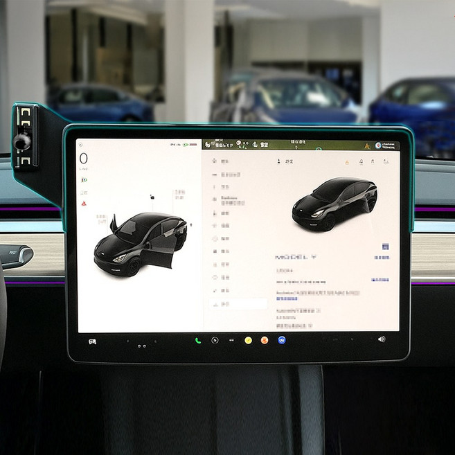 벤비아믹스 테슬라 모델3 모델Y 모니터 일체형 휴대폰 거치대 수납함 3D 하이랜드 주니퍼 00827, 2번 모델3 Y 하이랜드 주니퍼 15.4인치, 1개