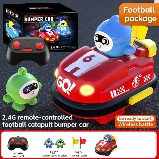 원격 제어 범퍼카 장난감 2인용 배틀 레이싱카 부모-자녀 경쟁 축구 게임 어린이 생일 선물, 04 red car