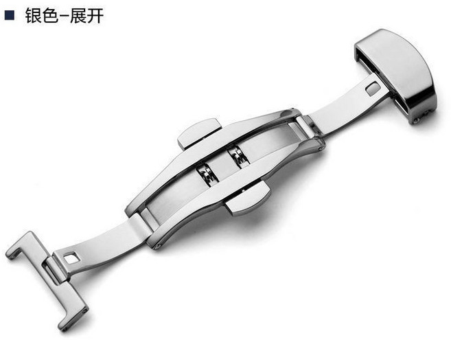不銹鋼蝴蝶扣 自動雙按錶扣 銀色/金色/玫瑰金