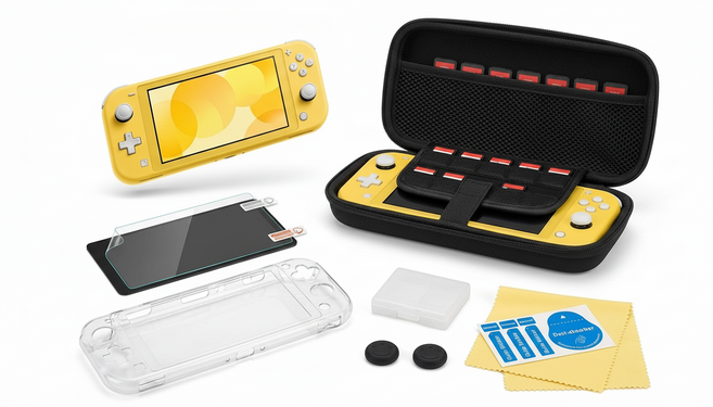 닌텐도 스위치 라이트 본체 옐로우 + 겜맥 스타터킷(액세서리 6종)