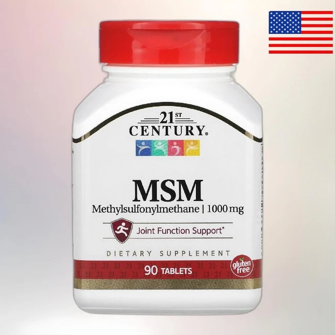 21st Century MSM 메틸설포닐메테인 1000mg 90정 1병, 1개 - 쿠팡