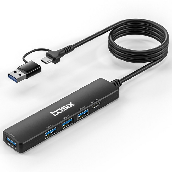 베이식스 USB 3.0 5포트 멀티 허브 1.5미터, 1개