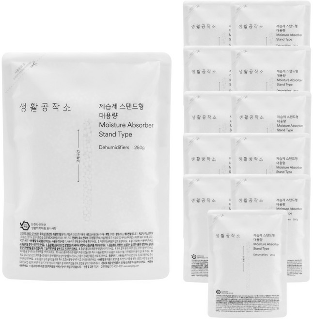 생활공작소 제습제 스탠드형 대용량 본품, 250g, 12개