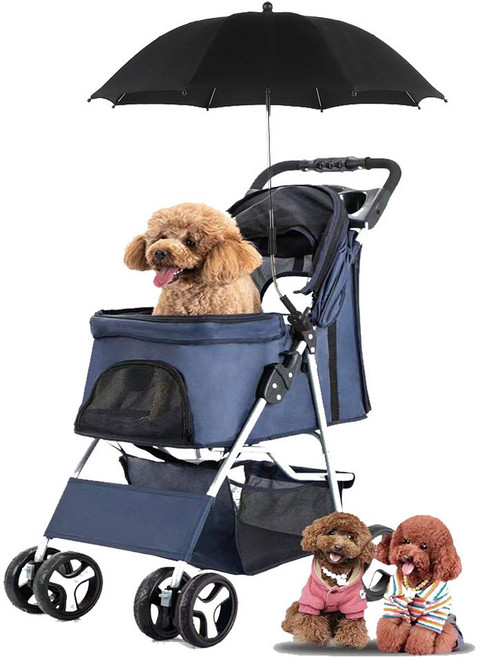 프롬아떼 집게형 유모차양산 양산강아지 우산 햇빛가리개 그늘막 얼굴 햇빛 가리개, 블랙, 1개