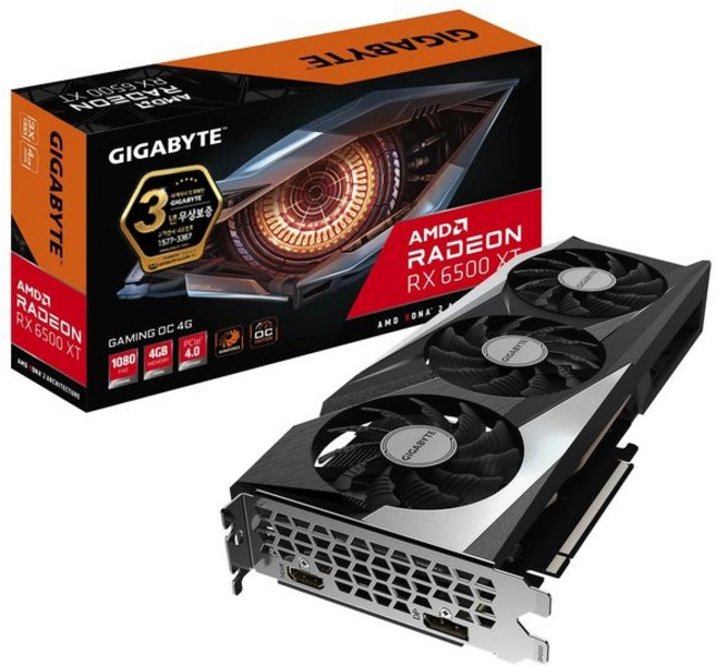 GIGABYTE 라데온 RX 6500 XT Gaming OC D6 4GB 제이씨현
