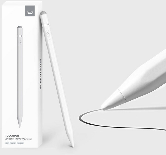 갤럭시탭 A9 플러스 A8 A7 A6 터치펜 충전식 호환 s펜, 화이트, 1개