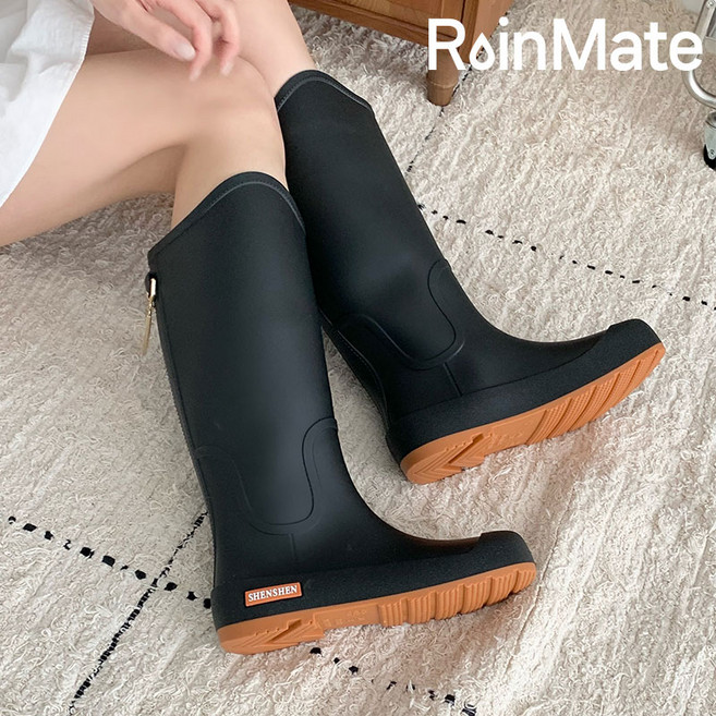 마마픽스 방수 미끄럼방지 여성용 컴포트 롱 장화 레인부츠