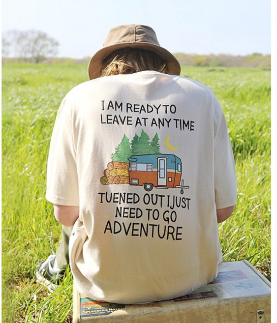 플루크 남여공용 카라반 캠퍼 그래픽 반팔티셔츠 FST158