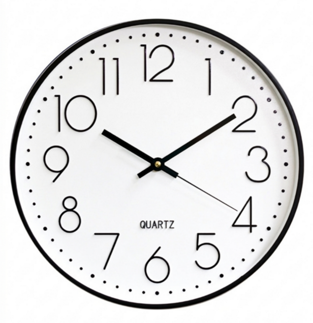 바이이레 무소음 인테리어 벽시계, 화이트블랙