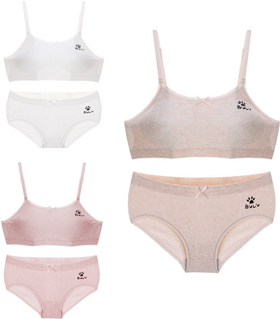 [또온나] 주니어 2단계 브라팬티 6종세트 코튼소재 초등학생 중학생 여자아이 브라 RK스마일6종