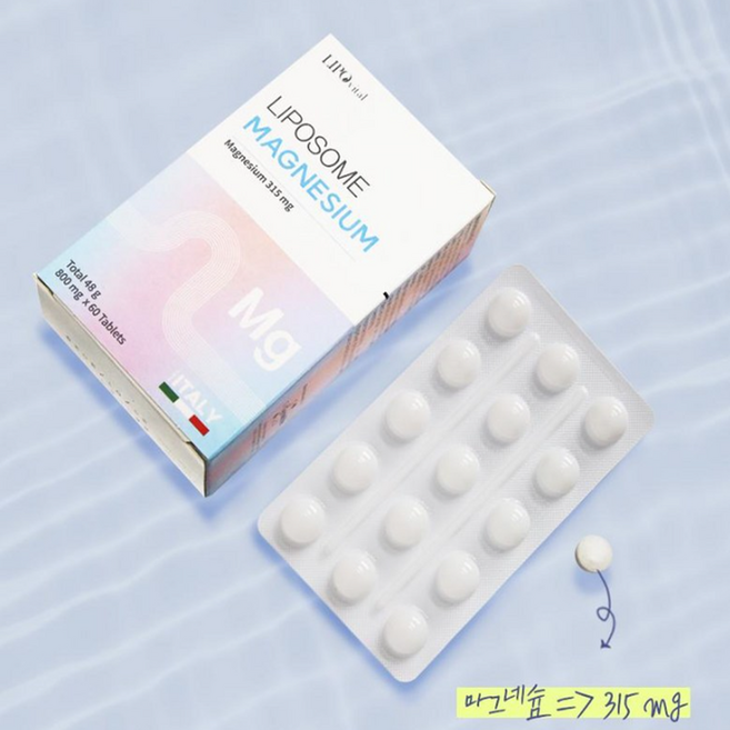 [서흥바이오팜] 리포바이탈 리포좀 마그네슘 고흡수 근육 이완 눈밑 떨림, 1개, 60정