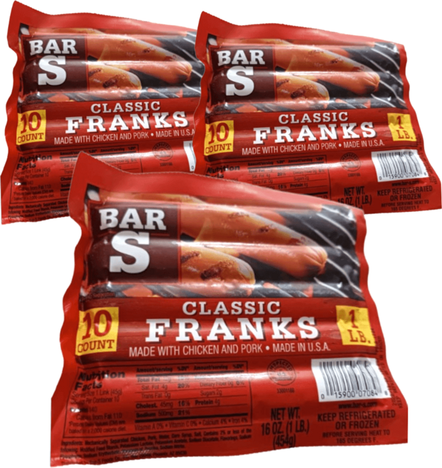 바스 치킨 후랑크 소시지 대용량 세트, 기본, 454g, 3개