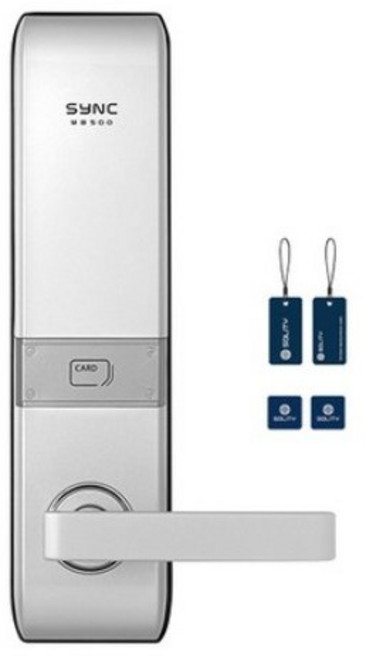 솔리티 싱크 디지털손잡이 있음 도어락 MB500 실버 NF-T-NK-M + 카드키 4p