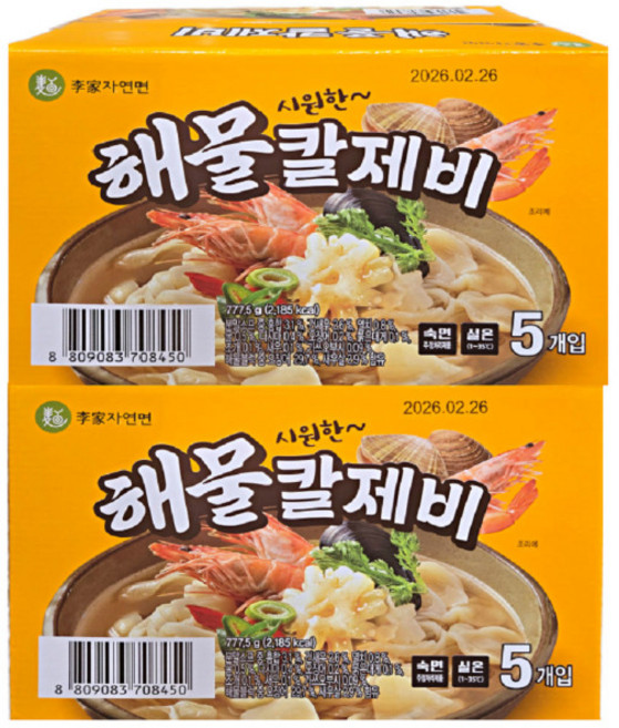 이가자연면 해물칼제비 수제비+칼국수, 155.5g, 10개