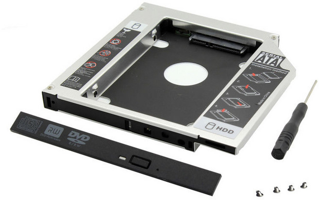 광학 드라이브 베이 하드 9 0 5 12 7mm HDD SATA III 캐디 2 번째 SSD 디스크 어댑터 베젤 Cd DVD 롬용, 9.0mm aluminum, 1개