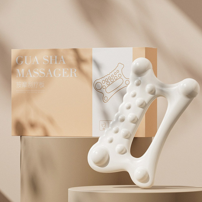 림프순환 마사지 괄사 2개 자오선 마사지빗 구아샤 괄사도구 8mm 노송 도자기 세라믹