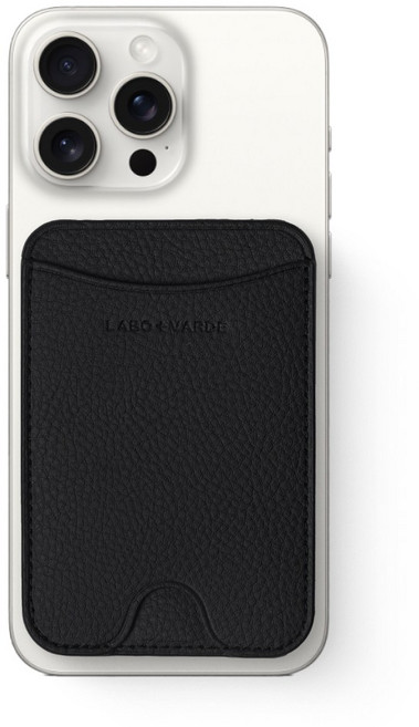 라보바르데 아이폰 맥세이프 슬림 가죽 카드 지갑 슬롯 케이스, 1개, 블랙