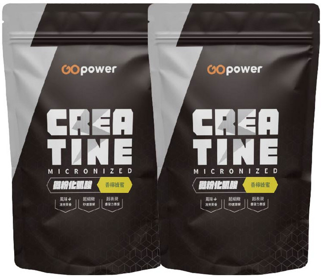 GOpower 果果能量 微粉化一水肌酸 香檸蜂蜜口味, 420g, 2個