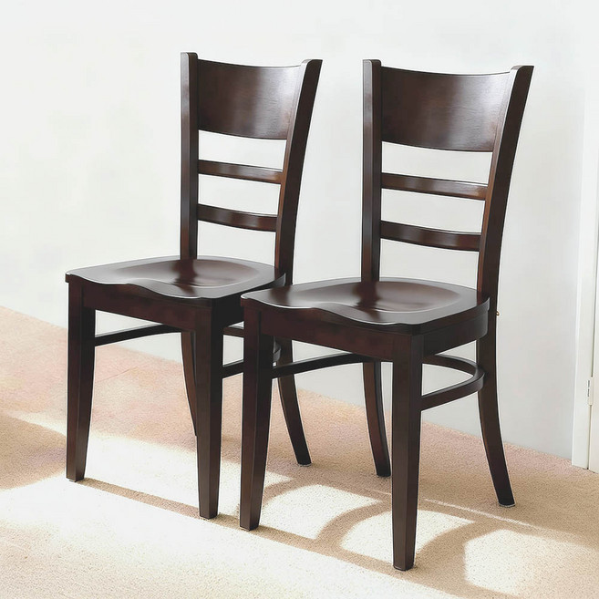 [리비니아] 케빈 카페 원목의자 2인용 식탁의자 인테리어의자 원목의자 카페의자 식당의자, 모카(원목방석), 2개