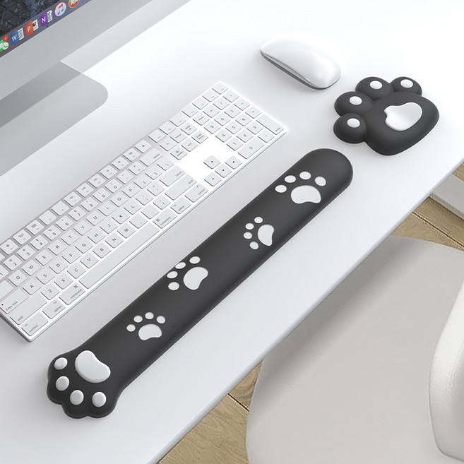 벨로풀 고양이발바닥 손목받침대세트, 1개, 블랙