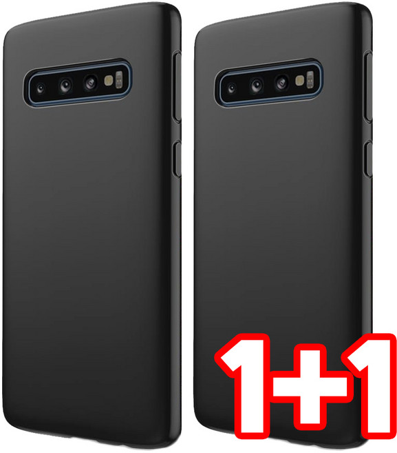 벌크온 1+1 갤럭시 S10 플러스 5G S10e 블랙 핏 무광 지문방지 슬림 젤리 케이스