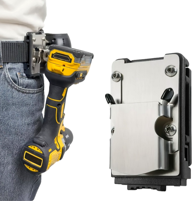 간편한 고정 전동드릴 줄자 겸용 벨트 홀더, 1개