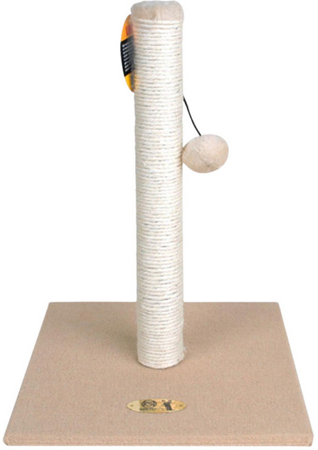 OMG펫 우노 고양이 스크래쳐 SKU1 기둥형 + 매달린 장난감 공 세트, 1개, 베이지