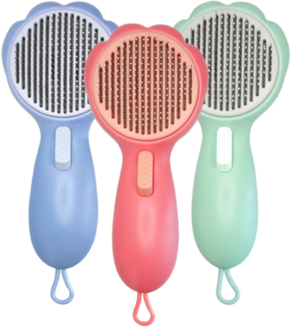 퍼피키튼 원터치 슬리커 브러쉬, 핑크, 1개