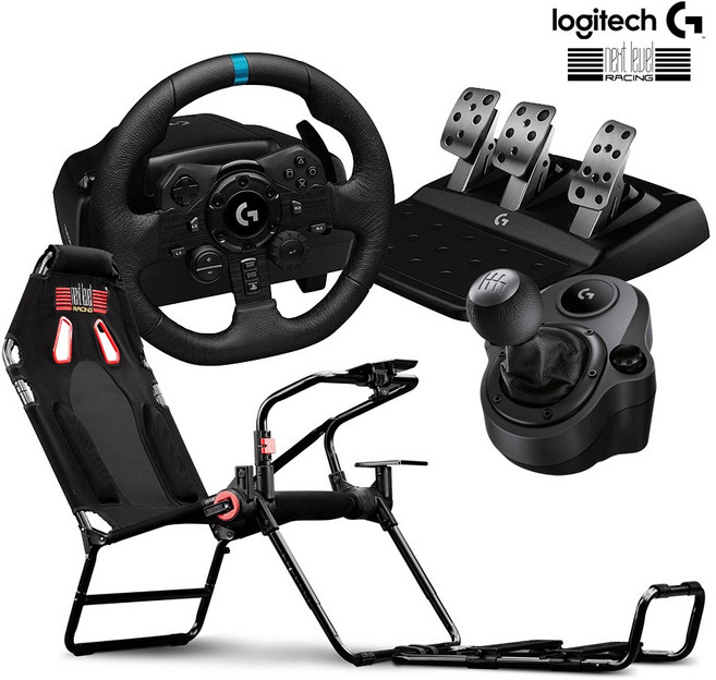 로지텍코리아 로지텍 G923 레이싱휠 (3패달/쉬프터) 넥스트레벨 레이싱 GT Lite 레이싱시트 레이싱게임 풀SET, 1개