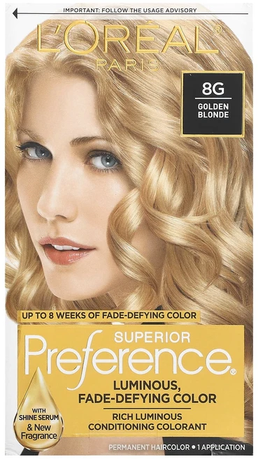 L'Oréal 선호도가 높은 밝은색 변색 없는 색상 8G 골든 블론드 1회 적용, LOréal선호도가높은밝은색변색없는색상8G골든블론드1회, 1개 - 쿠팡